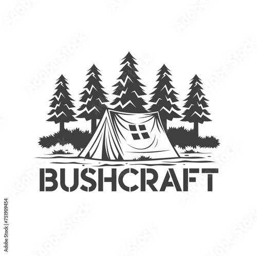 illustration of bushcraft, camping, we love nature, vector art.