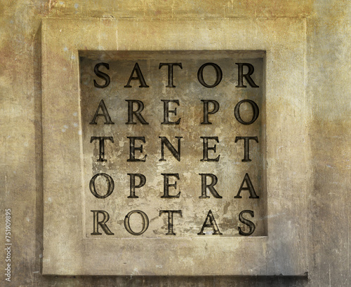 The Sator with palindrome Latin words