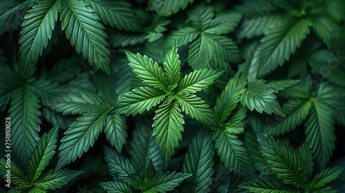 A full frame of marijuana foliage  background wallpaper
