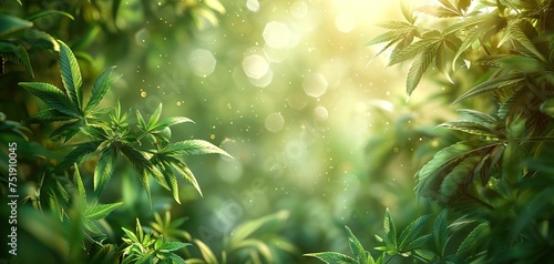 A full frame of marijuana foliage, background wallpaper © Vasiliy