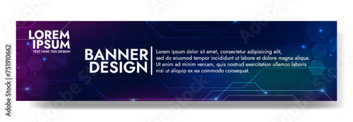 Gradient Digital technology banner. Futuristic banner for various design projects such as websites, presentations, print materials, social media posts