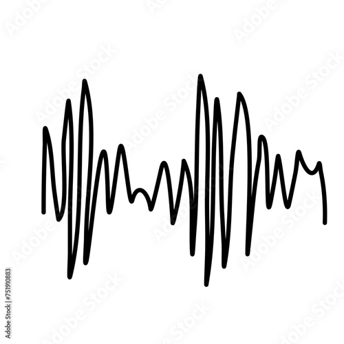 Earthquanke seismogram wave vector hand drawn 