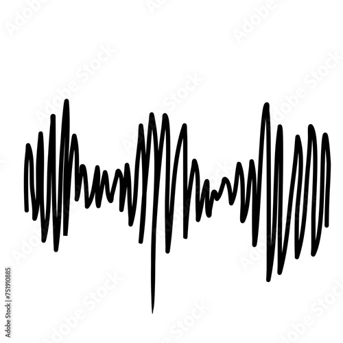 Earthquanke seismogram wave vector hand drawn 
