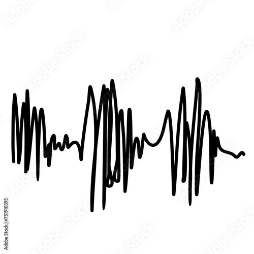 Earthquanke seismogram wave vector hand drawn 