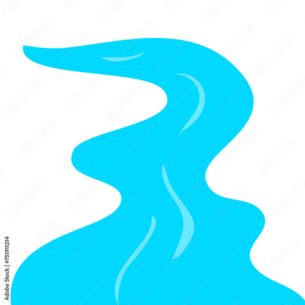 Meandrous river beds illustration Meandrous river beds illustration