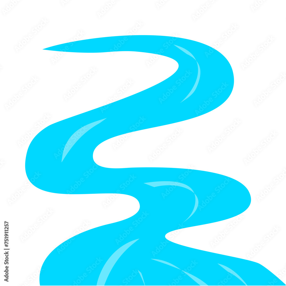 Meandrous river beds illustration