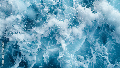 Ocean’s Embrace: The Blue Waves on White Marble