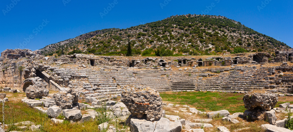 Ancient amphitheater of Limyra located in Antalya Province. Lycian ancient civilization hearitage in modern Turkey.