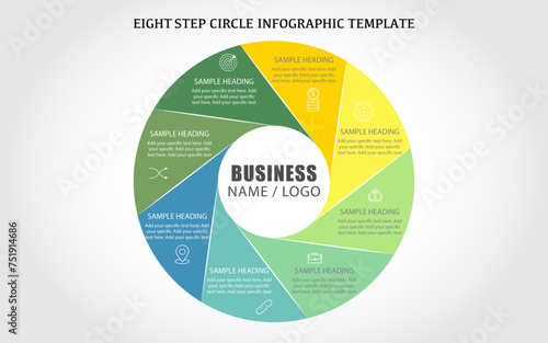 Camera shutter style circle infographic business template design
