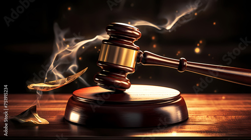 Legal concept image gavel bokeh, law and authority lawyer concept
