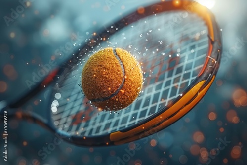 Tennis concept. Background with selective focus and copy space photo