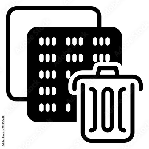 Delete icon, glyph icon style