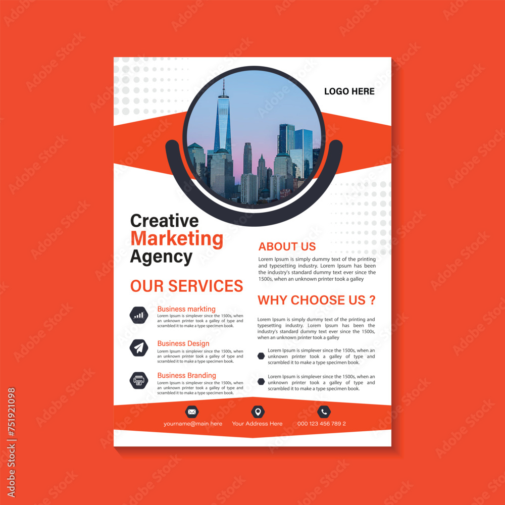 Naklejka premium corporate flyer design template