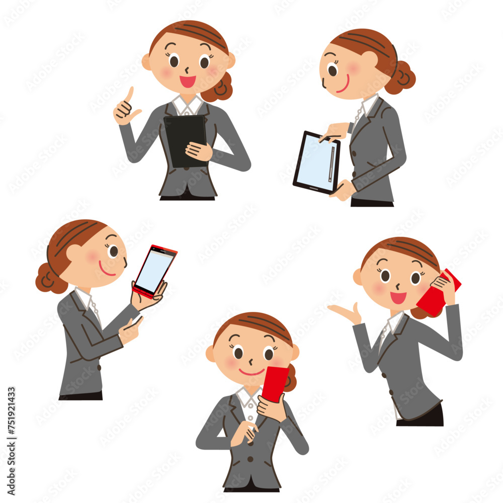 女性会社員がパソコンとスマートフォンに忙しく働いている