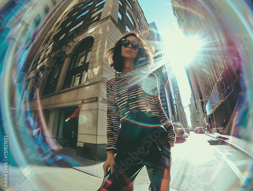  Fashion photography of a woman in the city