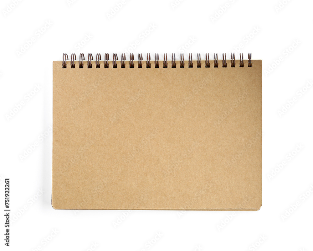One notebook isolated on white, top view One notebook isolated on white, top view