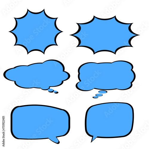 comic speech bubbles set vector