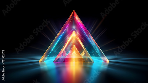 Cool geometric triangle graphics under neon lasers can make a great background