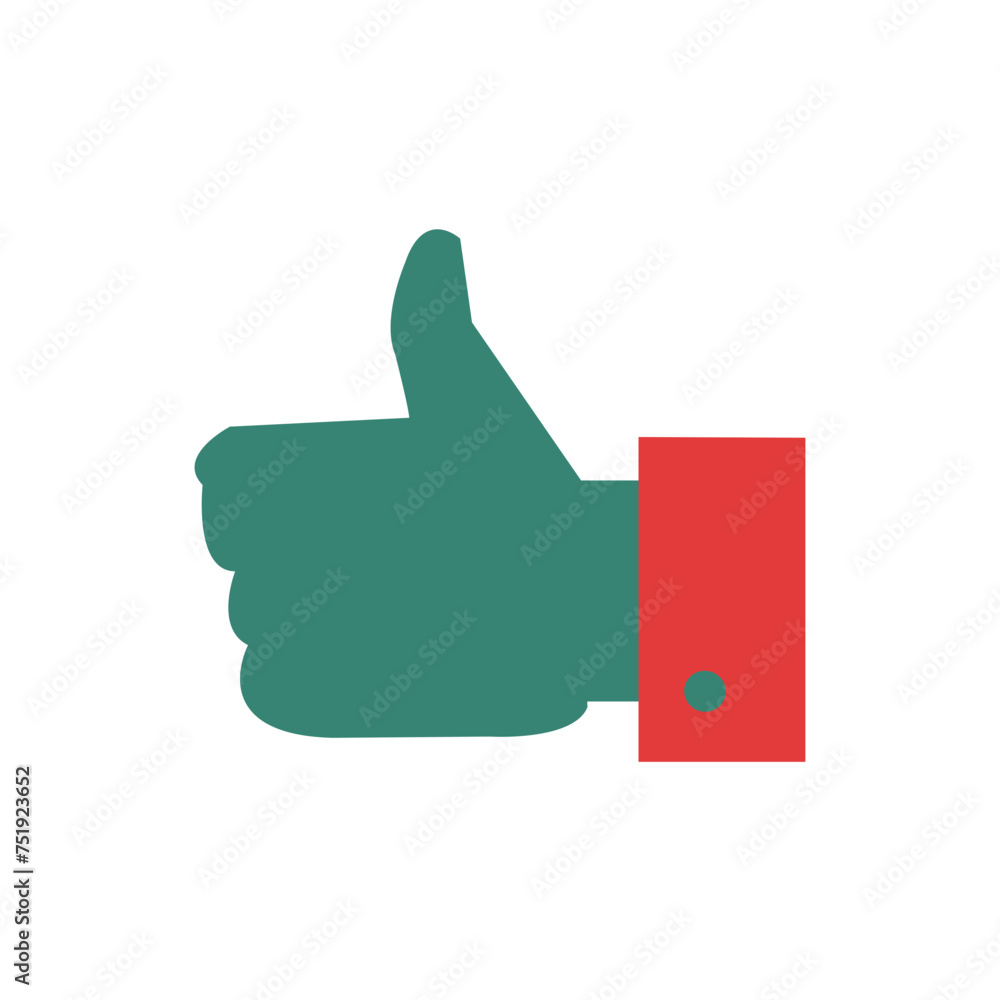 Thumb up icon in flat style. Like vector illustration on white isolated background. Thumb up business concept. Thumb up icon in flat style. Like vector illustration on white isolated background. Thumb up business concept.