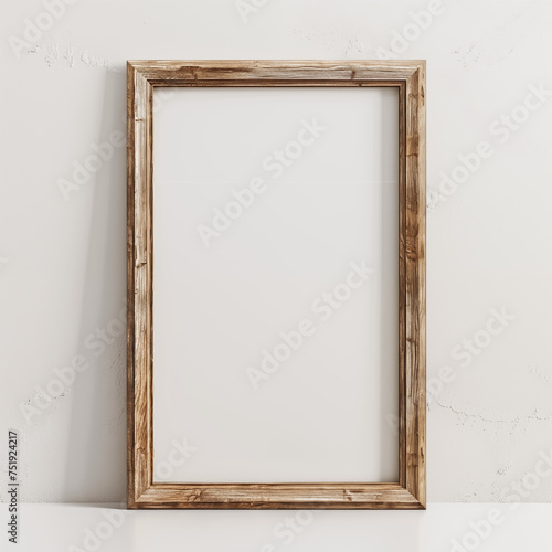 Empty Picture Frame against white wall
