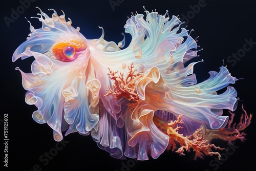 Costasiella beautiful oil painting under sea with generative AI