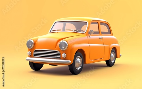 3d illustration of classic car isolated on minimalist background  © munja02