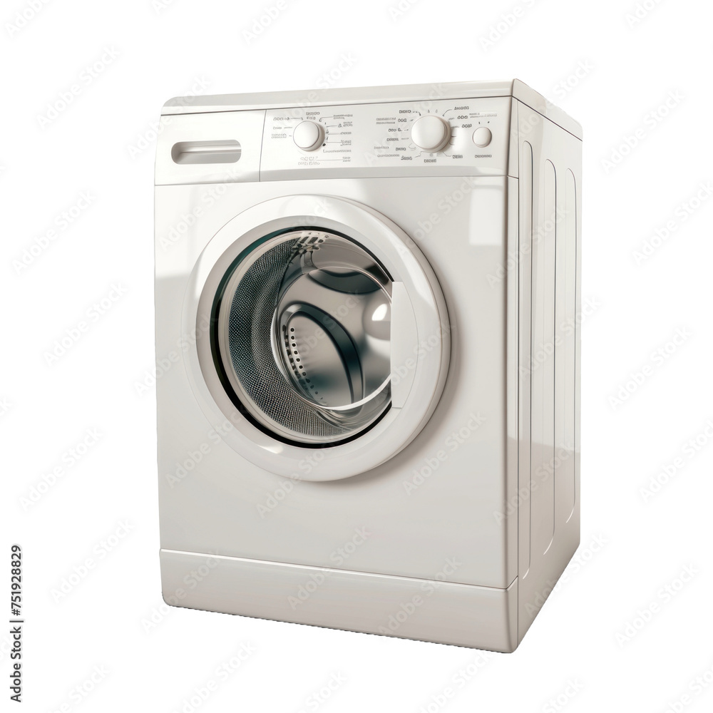White washing machine isolated on transparent background