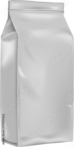 White color coffee bag realistic isolated 
