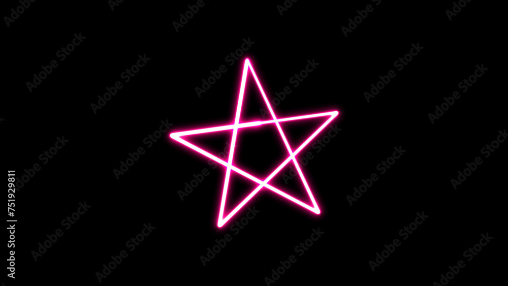 Neon glowing star shape. abstract background neon stars on a black background. Colorful night banner, light effect. Bright illuminated star shape. Neon glowing star shape. abstract background neon stars on a black background. Colorful night banner, light effect. Bright illuminated star shape.