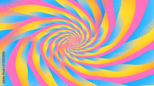 Psychedelic Pulses in pink  yellow  and blue  Rotation - Optical Illusion Pulses