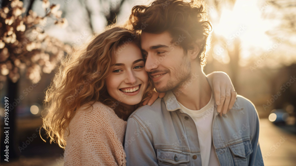 Fototapeta premium a picture of a happy couple, generative ai
