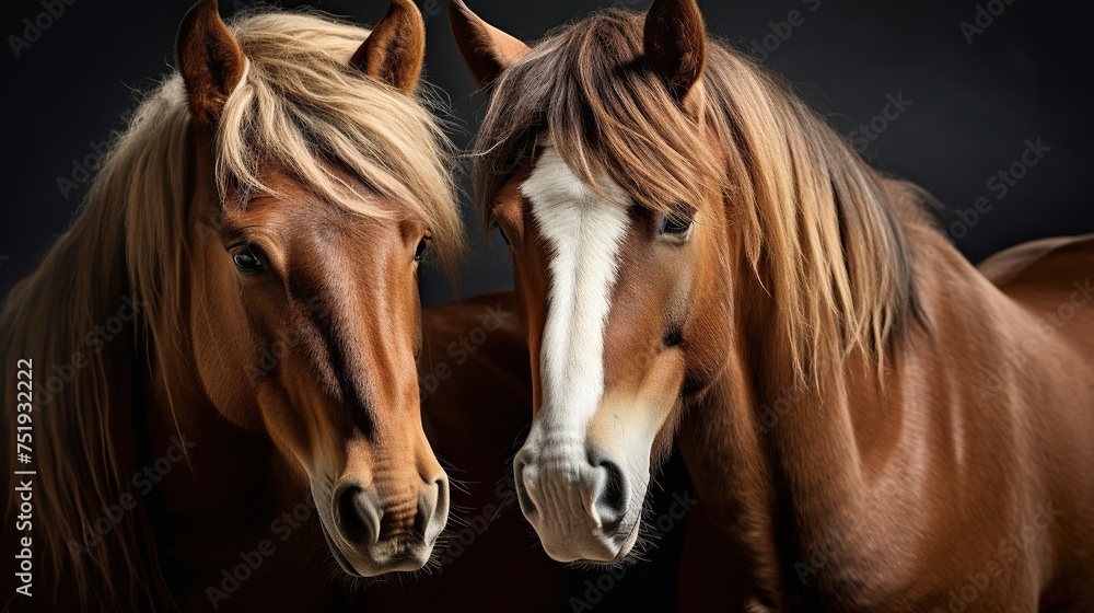 Fototapeta premium Portrait two horse