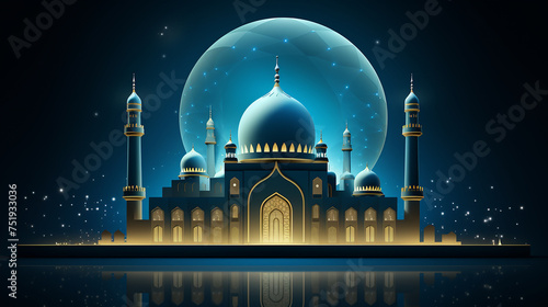 ramadan background mosque building realistic