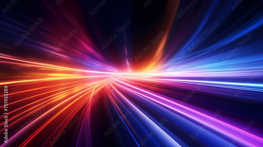 Obraz premium Neon speed abstract background, abstract future technology background