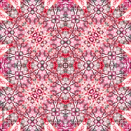 Seamless abstract square pattern. Watercolor and alcohol ink. Author's patterns photo