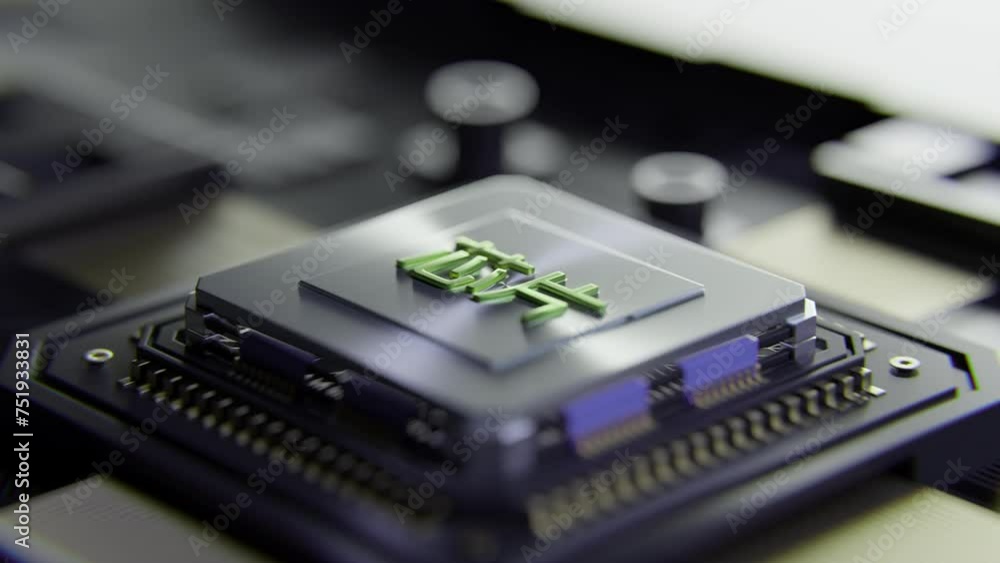 The animation illustrates the connection of a microchip to a computer motherboard, focusing on the seamless integration essential for the computer's functionality .Motherboard Computer Part Microchip The animation illustrates the connection of a microchip to a computer motherboard, focusing on the seamless integration essential for the computer's functionality .Motherboard Computer Part Microchip