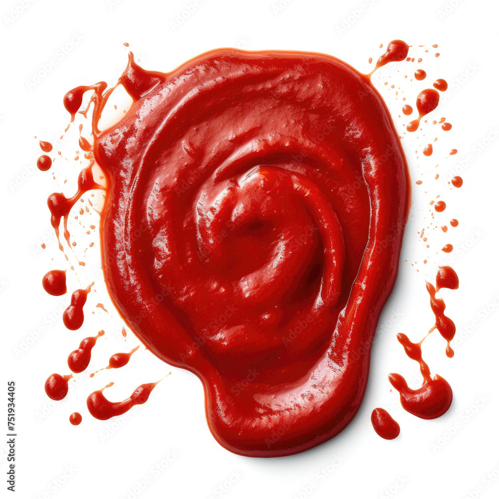 Chipotle Salsa flavor sauce spilled isolated on white