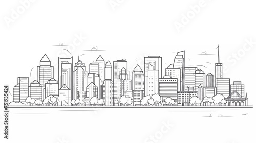 Cityscape building line art design vector. generative ai photo