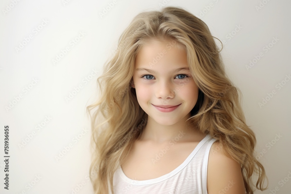 portrait of a beautiful little girl with long blond hair, studio shot portrait of a beautiful little girl with long blond hair, studio shot