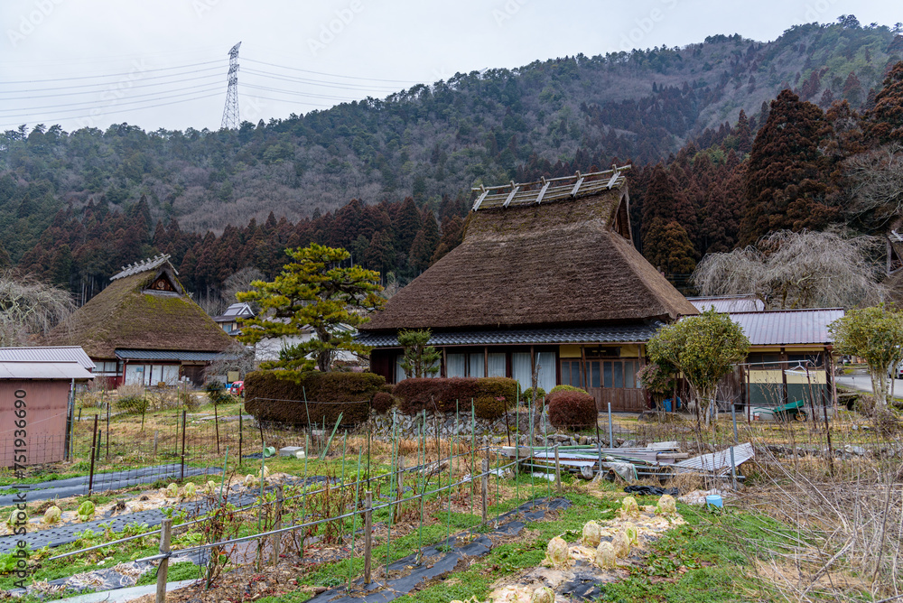 Traditional thatched roof houses of Miyama village in Kyoto Prefecture in Japan, made using kayabuki grass roofing technique, a UNESCO Intangible Cultural Heritage on 17 February 2024 Traditional thatched roof houses of Miyama village in Kyoto Prefecture in Japan, made using kayabuki grass roofing technique, a UNESCO Intangible Cultural Heritage on 17 February 2024