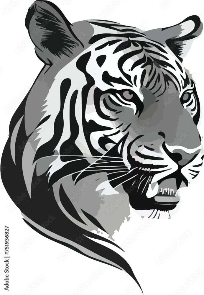 Tiger head logo vector illustration art design. Bold Beast: Tiger Head Logo Vector Icon.