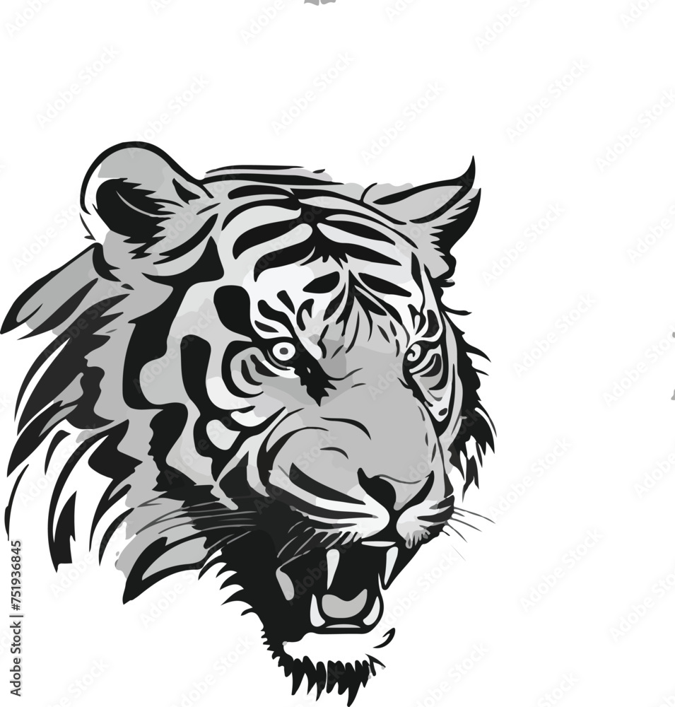 Tiger head logo vector illustration art design. Savage Stripes: Vector Tiger Head Logo Design.