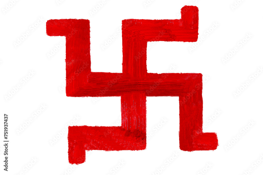 indian hindu religious spiritual symbol swastik or swastica made with ...