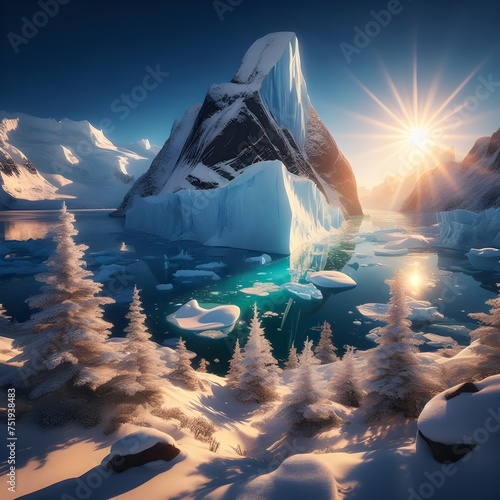 iceberg at sunset © Yousef
