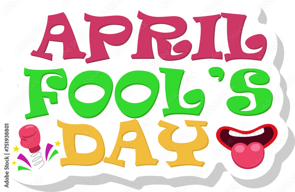 April Fool's Day Typography Sticker