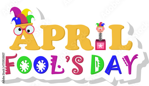 April Fool's Day Typography Sticker