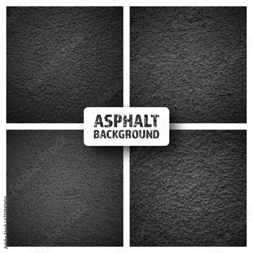 Asphalt road texture, concrete highway surface. Pattern with grainy structure, grunge stone background. Vector illustration