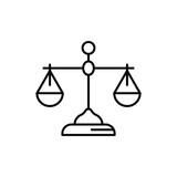 Attorney law scale icon line design template isolated