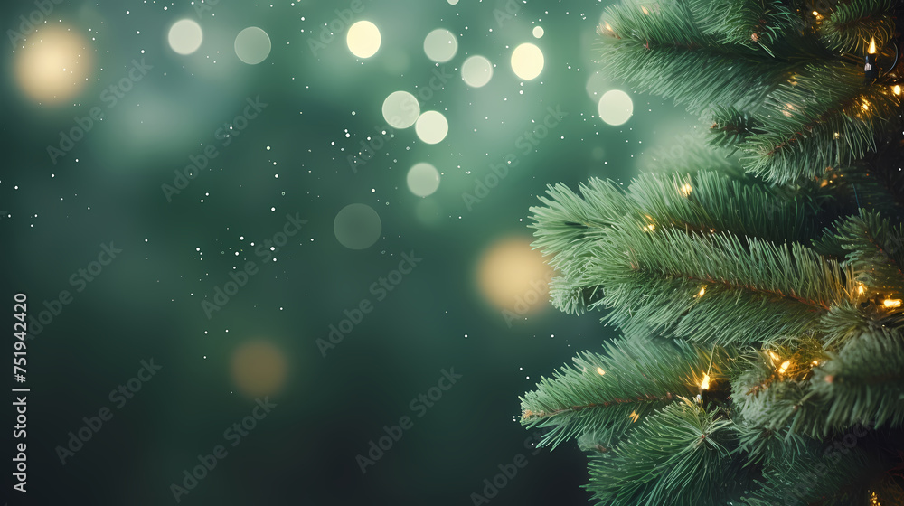 Macro Christmas tree background, Christmas holidays banner Macro Christmas tree background, Christmas holidays banner