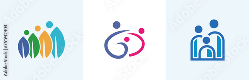 family logo collection with 3 shapes